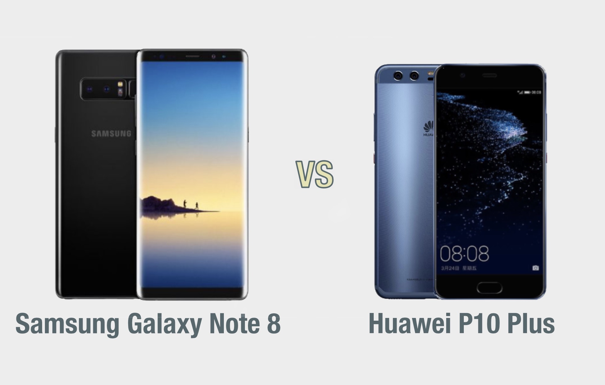 Samsung Galaxy Note 8 vs Huawei P10 Plus